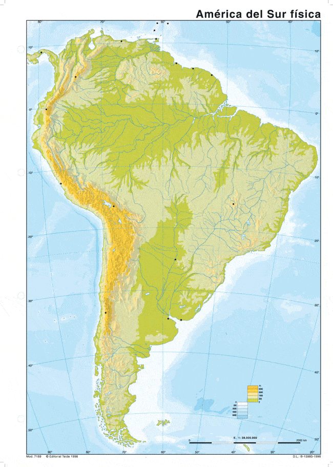 Juegos de Geografía | Juego de Mapa físico de Sudamérica | Cerebriti