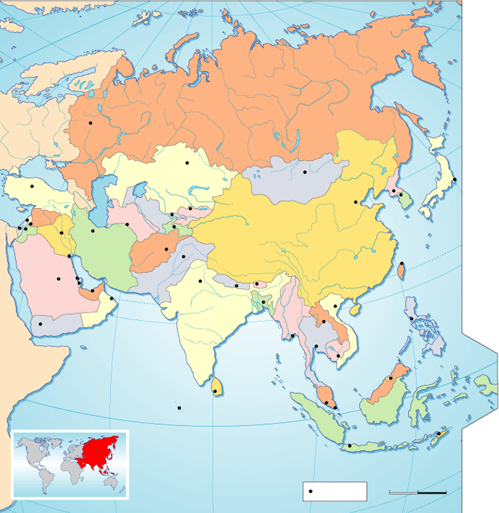 Juegos de Geografía | Juego de Mapa político de Asia | Cerebriti