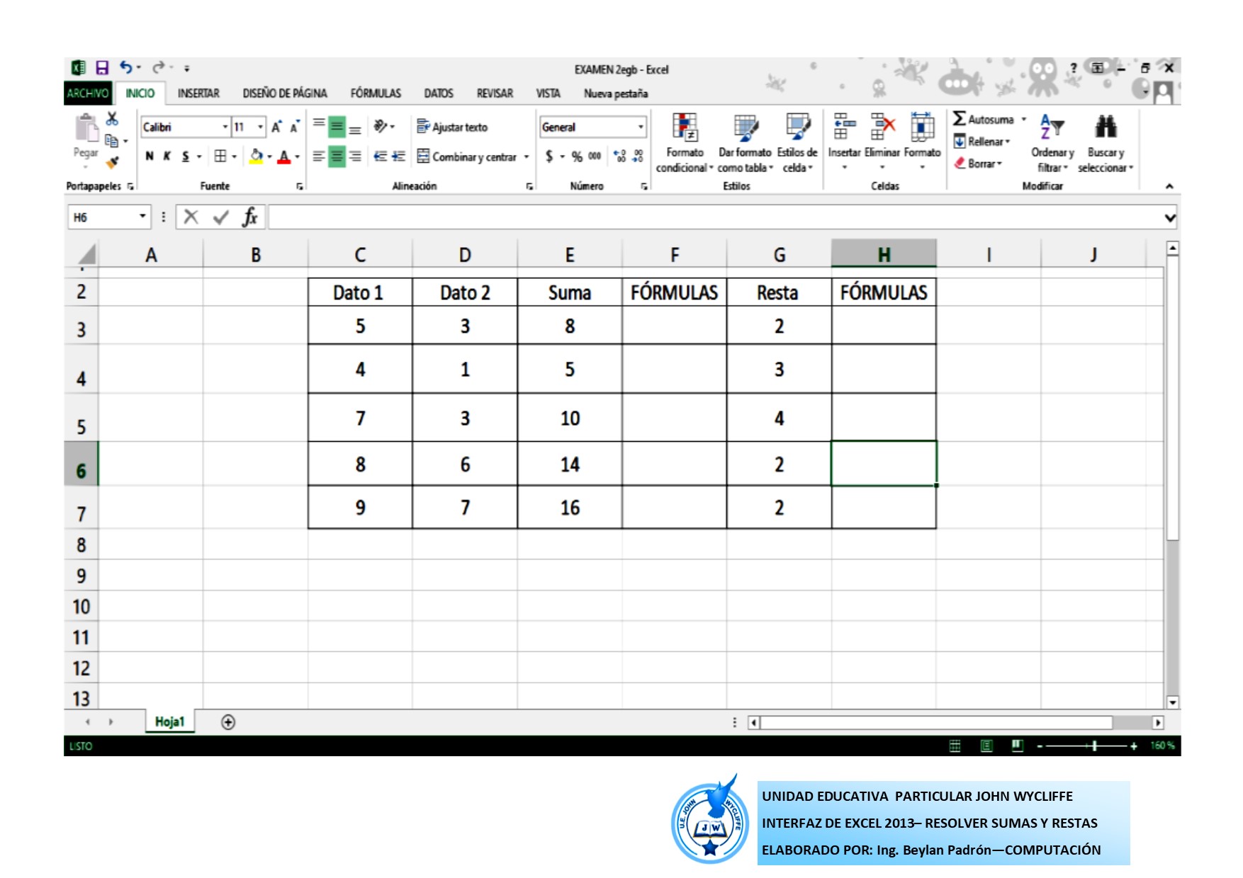 Juegos De Tecnología Juego De Excel Suma Y Resta Partes Cerebriti 2570