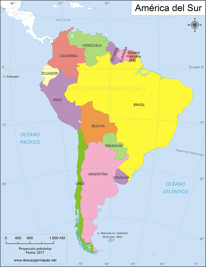 Juegos de Geografía | Juego de Señala la capital de América del Sur