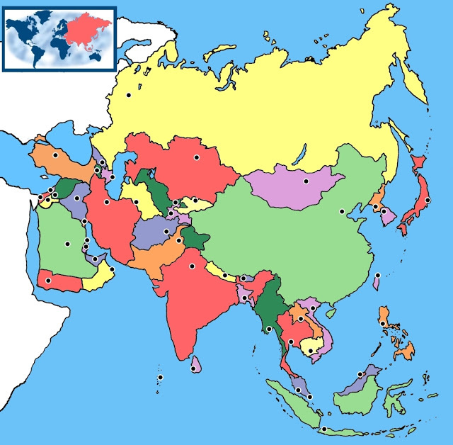 Juegos de Geografía | Juego de Mapa de Asia parte I | Cerebriti