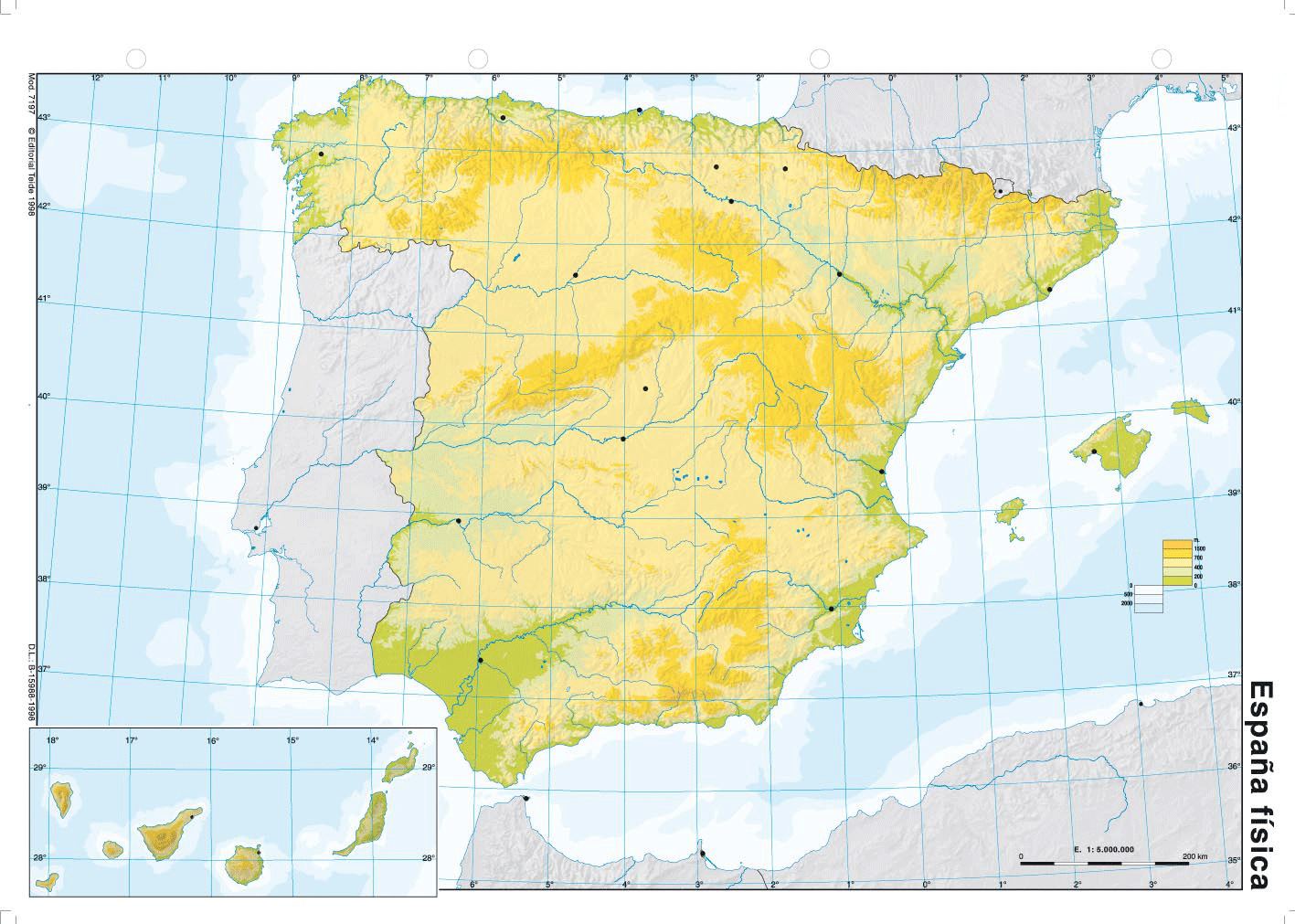 Juegos de Geografía Juego de Mapa físico de España º ESO Cerebriti