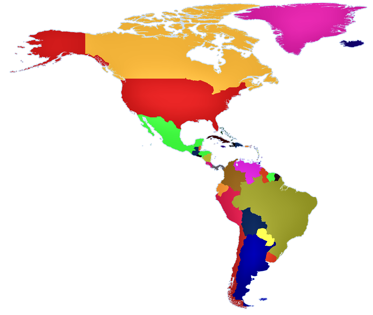 Juegos de Geografía | Juego de Países de América en el mapa (II